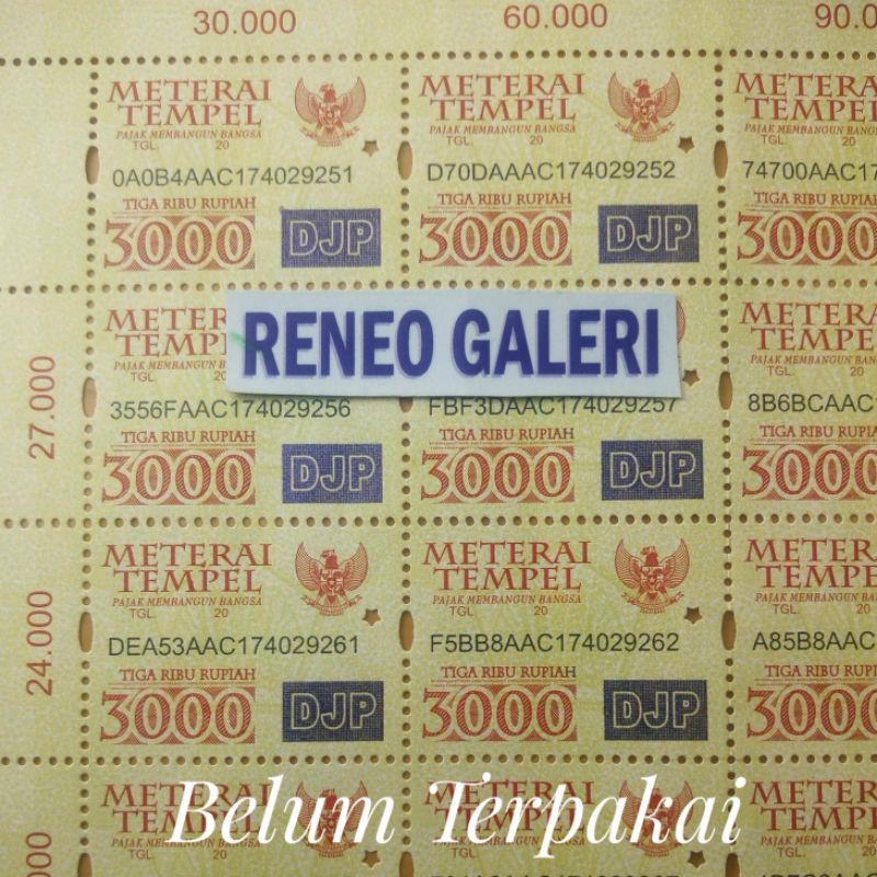 

1 Potong Materai Tempel DJP Rp 3000 Rupiah Tahun 2009,2010,2011,2012,2013,2014,2015 lama meterai