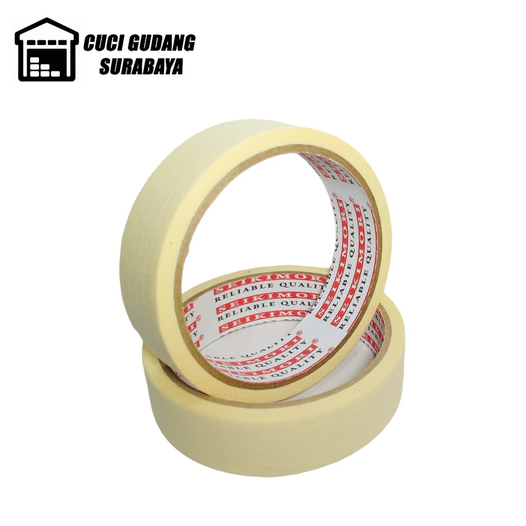 

Seikimori Masking Tape / Isolasi Kertas / Solasi Kertas 24mm x 10 Yard