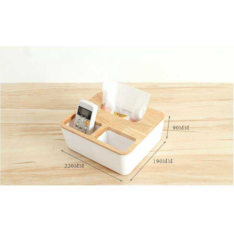 FatihShop Taffware Tempat Tisu Kayu Multifungsi - 064-01