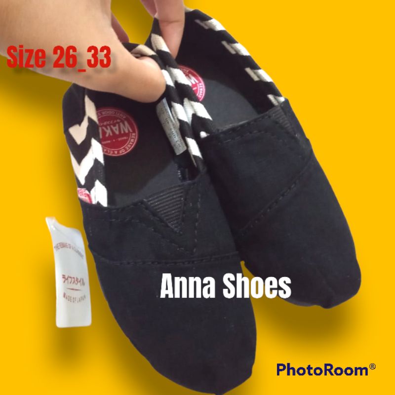 Slip on WKai Anak/slip on unisex anak motif Zebra hitam Termurah