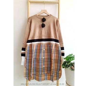 Blouse katun mix rajut import ld 104 cm