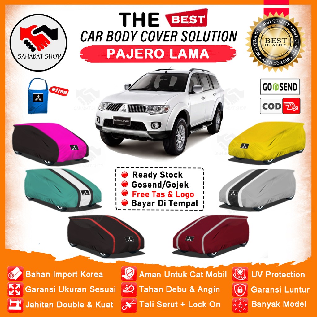 Sahabat Body Cover Mobil Pajero / Sarung Penutup Mitsubishi Pajero Lama Outdoor / Tutup Selimut Mantel Terpal Kerudung Pelindung Jas Mantol Pembungkus Kelambu Kerodong Tutupan Bungkus Mobil Pajero Sport Dakar Waterproof Anti Air Model Orange