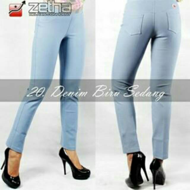 Celana Zetha Denim Biru Sedang