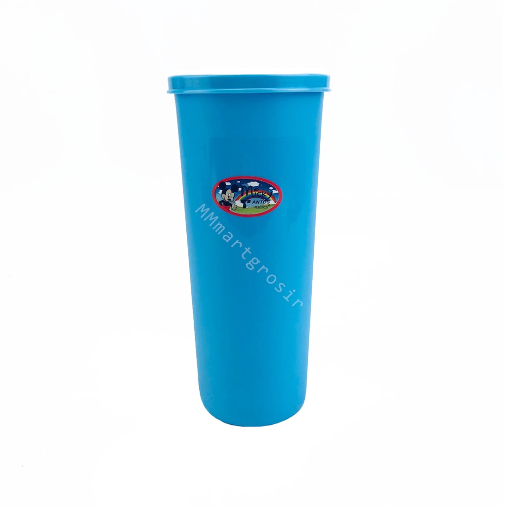 Tantos / Gelas+Tutup Micky / Mug Plastik (L) / Warna Biru 7203GT