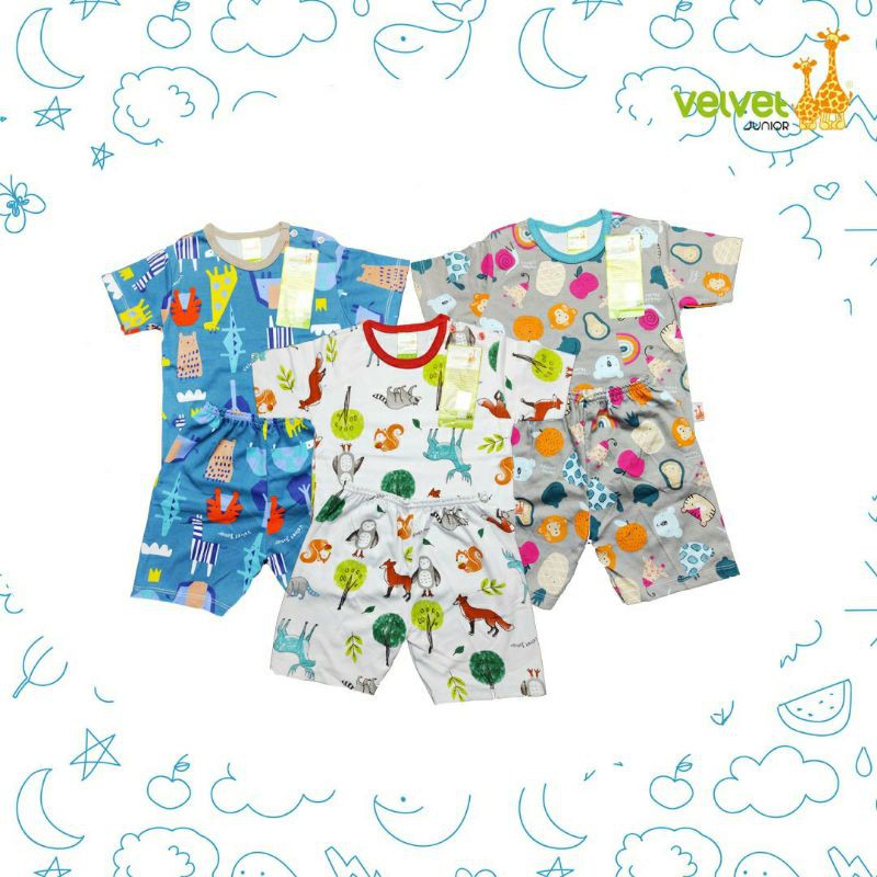 setelan pendek velvet junior madagaskar