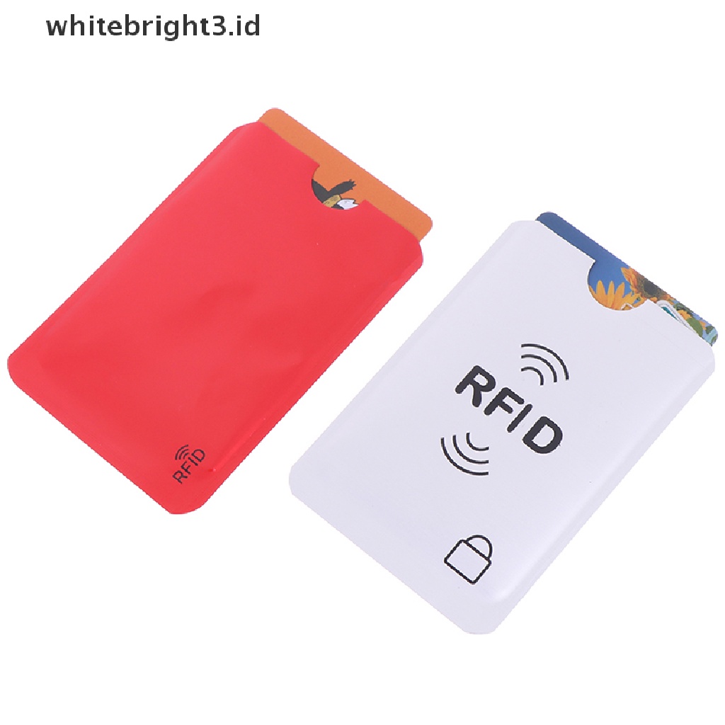 (whitebright3.ID) 10pcs Sleeve Pelindung Kartu Kredit / ID RFID Blocking Bahan Foil