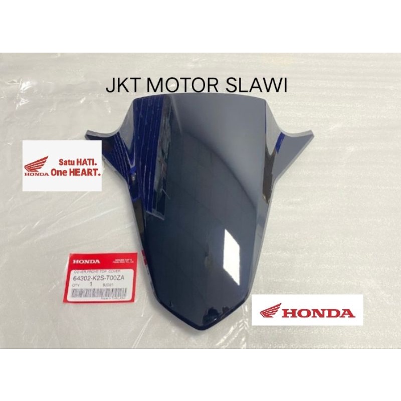 64302 K2S T00ZA Cover front top blk Vario 160 led asli honda