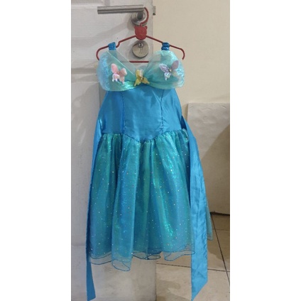 Preloved Dress Anak Biru / Elsa Frozen / Kupu-kupu