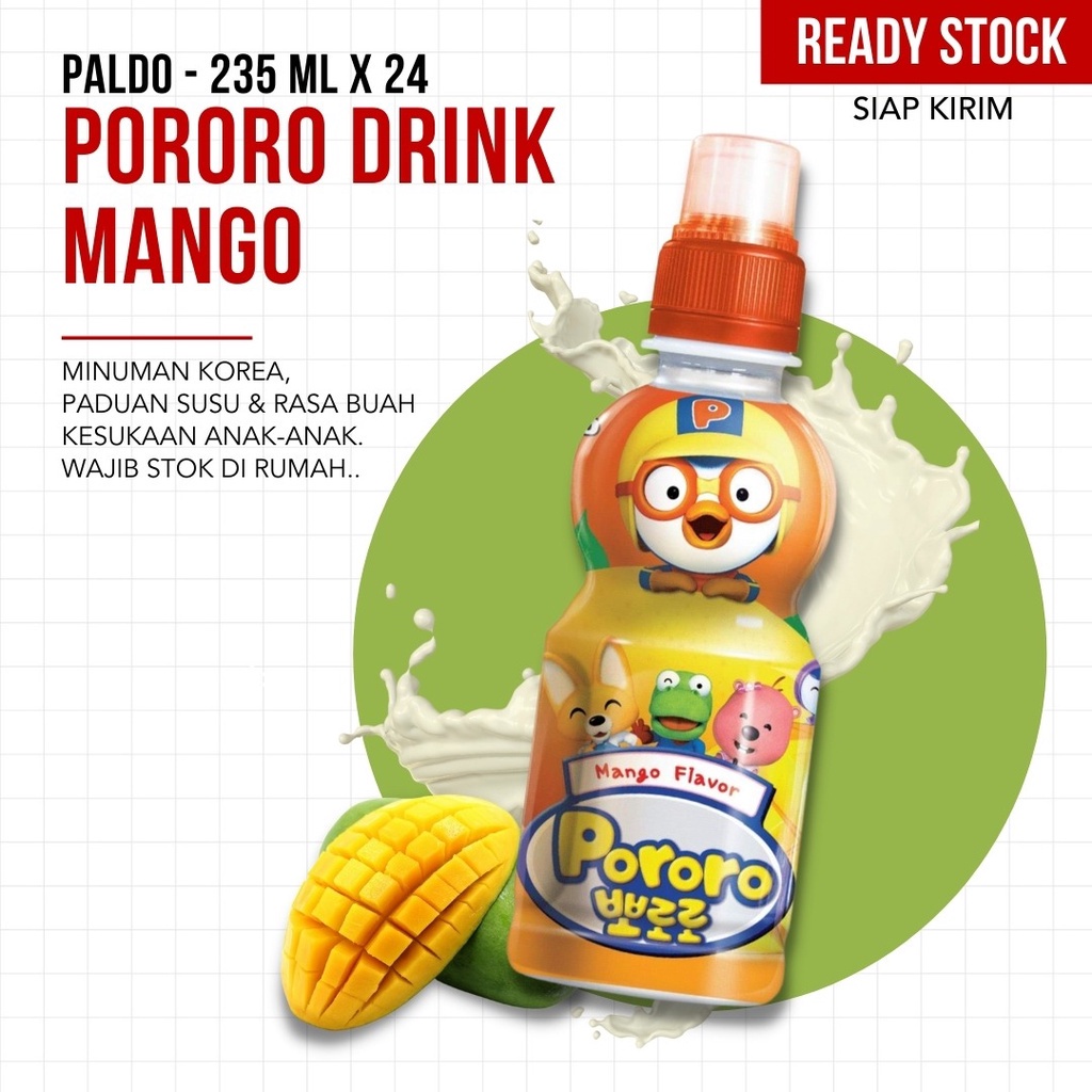 (TERMURAH) Paldo - Pororo Drink Mango 235 ML x 24