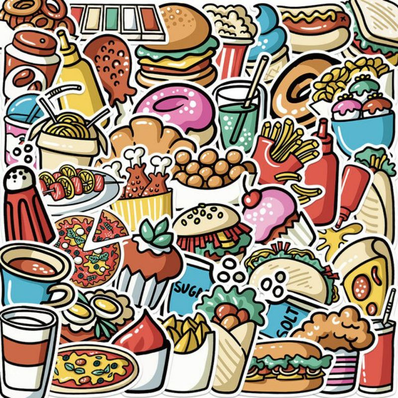 

STIKER PACK FOOD STYLE 260031- STIKER AESTHETIC KEREN IMUT LAPTOP, AKSESORIS HP, ANTI AIR, MOTIF, HELM, TUMBLER, KOPER, KULKAS