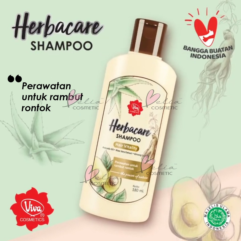 ❤ BELIA ❤ VIVA  Herbacare Shampoo | Conditioner | Perawatan Rambut Rontok, Ketombe, Anti Lepek 180ml