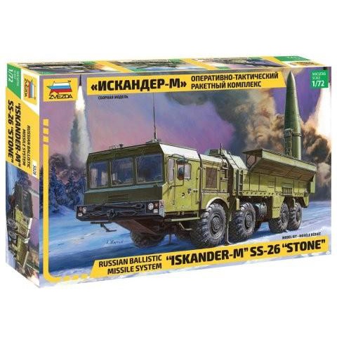 Truk Rudal Balistik Iskander-M SS-26 Stone Skala 1:72 Mokit Zvezda