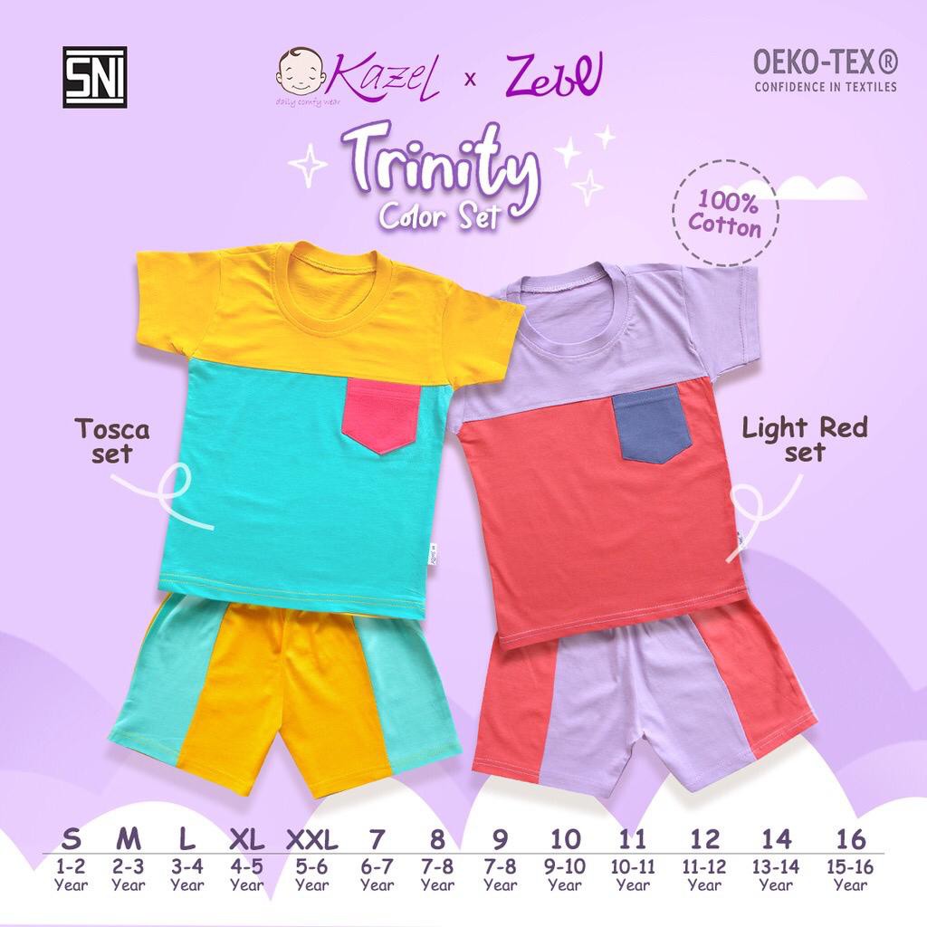 HARGA AMBYAR CUCI GUDANG SUPER PROMO 12.12 MURAH LEBAY promo murah KAZEL x ZEBE TRINITY COLOR SET SETELAN ANAK BAJU POCKET 3 WARNA 7-11 TAHUN PART 2