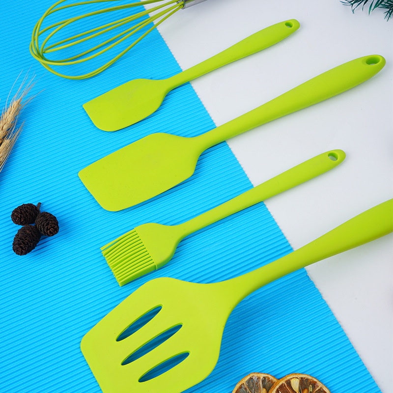 5 Pcs/1 Set Silicone kitchenware set baking Spatula pencampur-Girlish Pink TOTALL