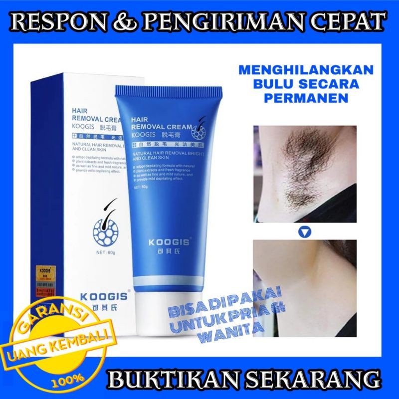 Koogis Cream Perontok Bulu Permanen Natural Hair Removal-60gr