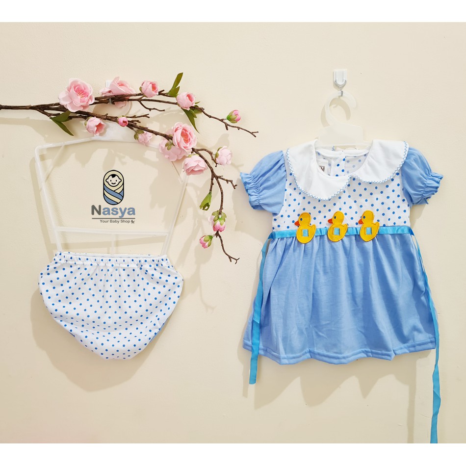 [MK-002] Baju Bayi 0-12 m / Dress Anak Perempuan motif hello kitty (bonus celana)