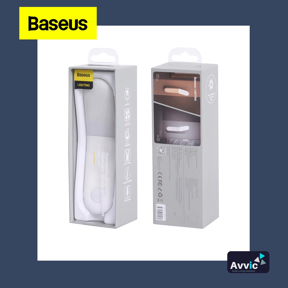 BASEUS Lampu Tidur Darurat Dinding Otomatis Aisle Sunshine Night Light Sensor Human Body