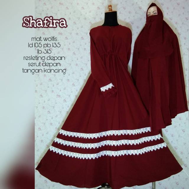 GAMIS WOLFIS SYAFIRA SYAR'I SET CADAR BUSUI