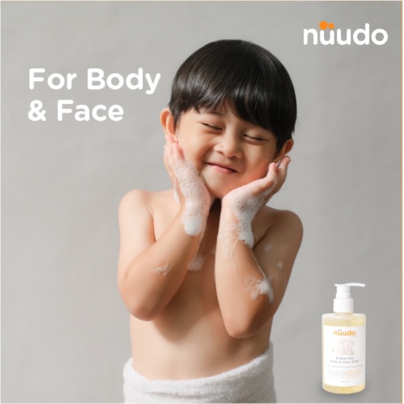 Nuudo by Pureco - Bubbly Kids Face Body Wash / Gentle Head To Toe Baby Wash / Refill Travel Full Size - Sabun Anak Bayi Natural Aloe Vera