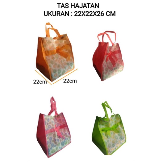 

LUSINAN /12 PCS,Tas Spundbond Hajatan Kotak 22 {22x22x28 cm} Pita /Tas Kotak Nasi