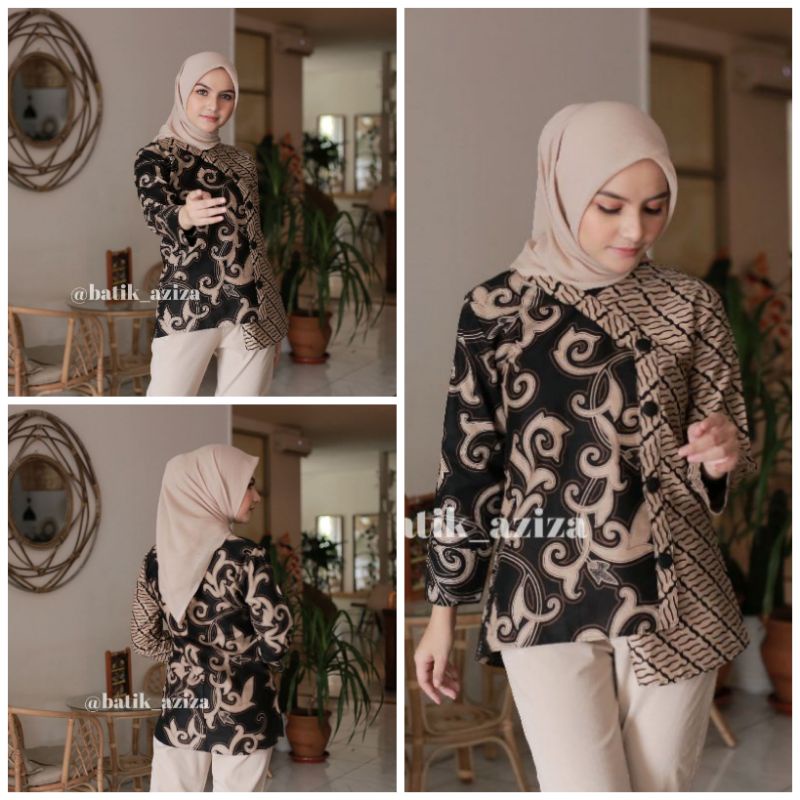 BAJU BATIK WANITA MODERN MONALISA GENES M,L,XL asli PEKALONGAN