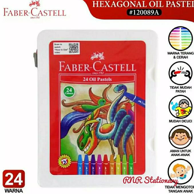 

Hexagonal Oil Pastel Faber-Castell 24 - Caryon 24 Warna Faber-Castell