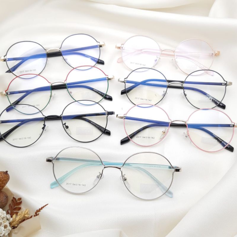 Frame Kacamata Bulat Besar Alishia material besi kuat stylish