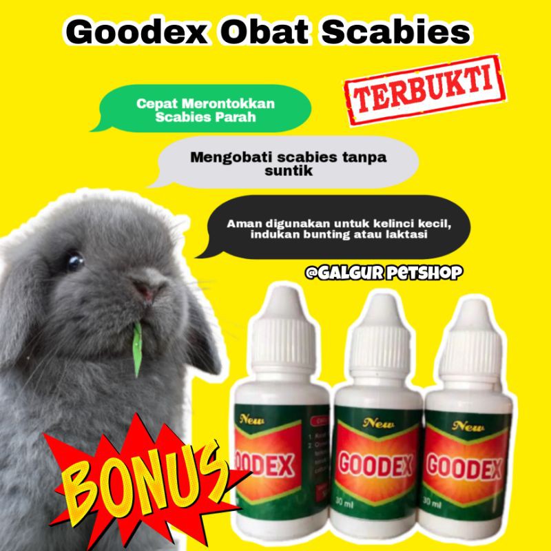 GOODEX OBAT SCABIES TETES / OLES KELINCI KUCING ANJING AMAN TANPA SUNTIK