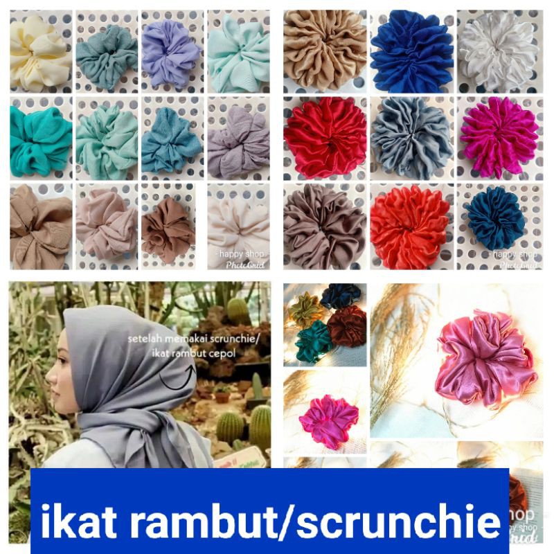 SCRUNCHIE IKAT RAMBUT  CEPOL JUMBO(BISA REQUEST WARNA,BISA COD DAN BONUS SCRUNCHIE)