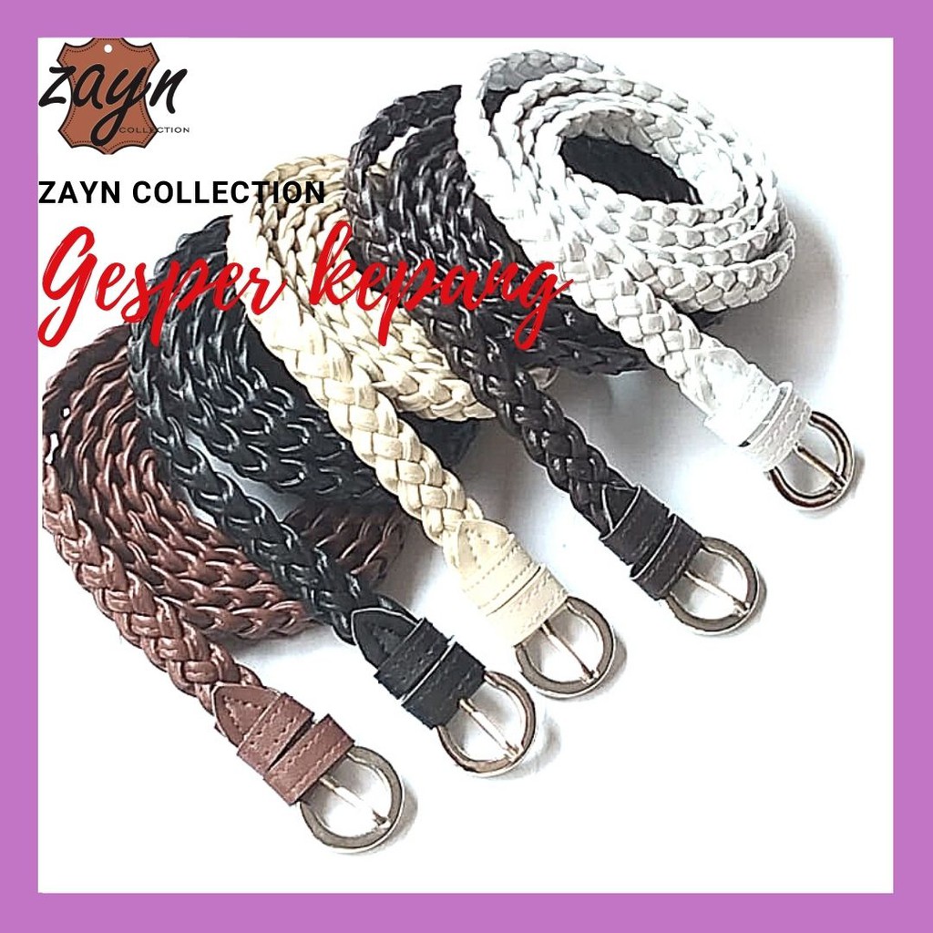 Ikat Pinggang Wanita Gesper Rajut Kecil Jalinan Belt Strap Kepang Anyaman Bahan Tambang Cantik