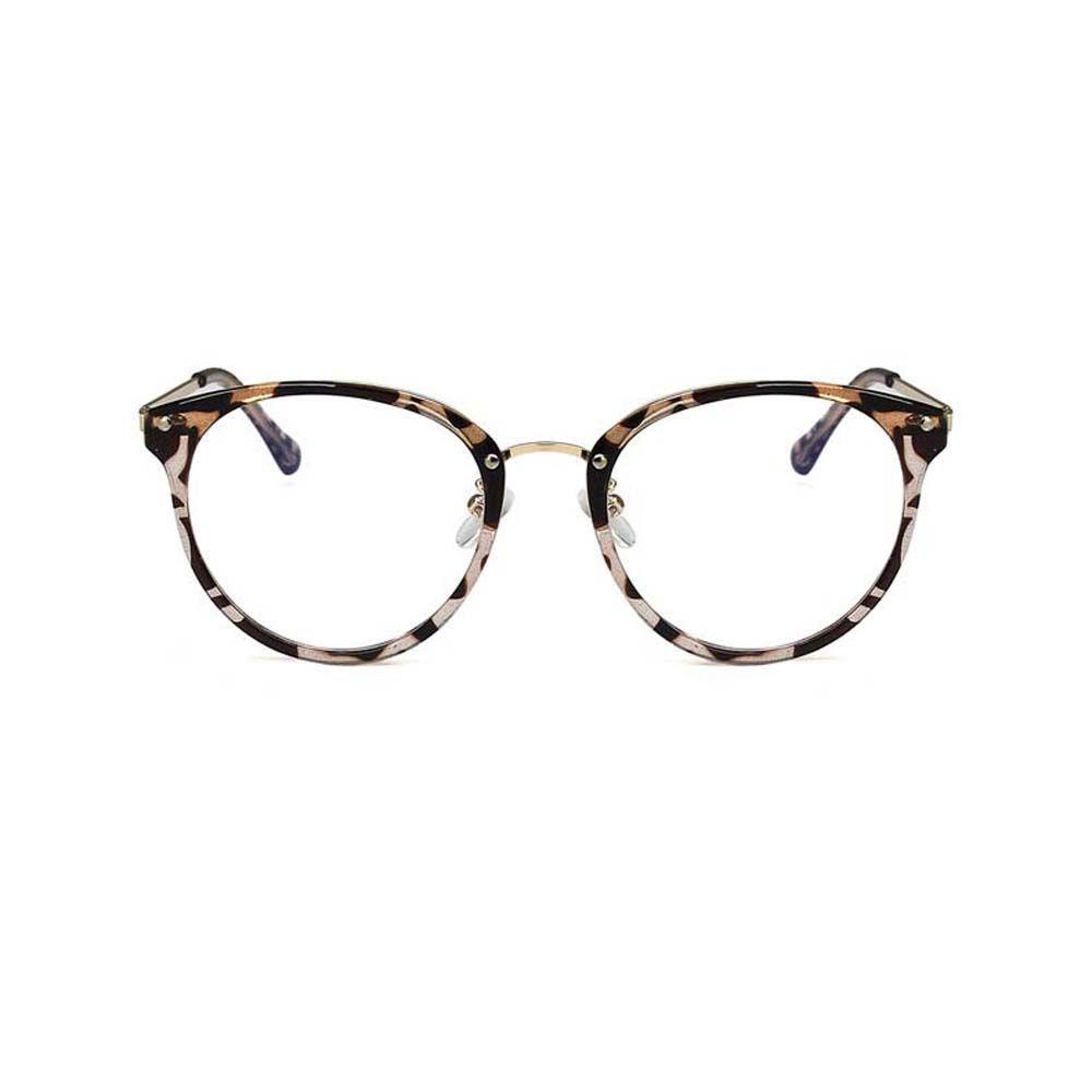 Mxbeauty Kacamata Anti Radiasi Fashion Hitam Optik Bulat Lensa Bening Metak Frame Wanita Eyeglasses