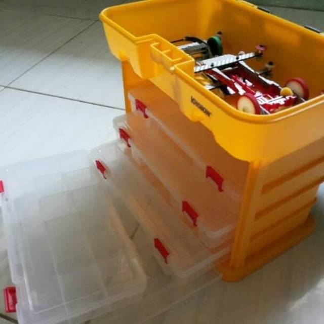 Utility Organizer Tool Box Plastic Krisbow Kotak Serbaguna Dengan 4 Kompartemen Plastik Kotak Tamiya