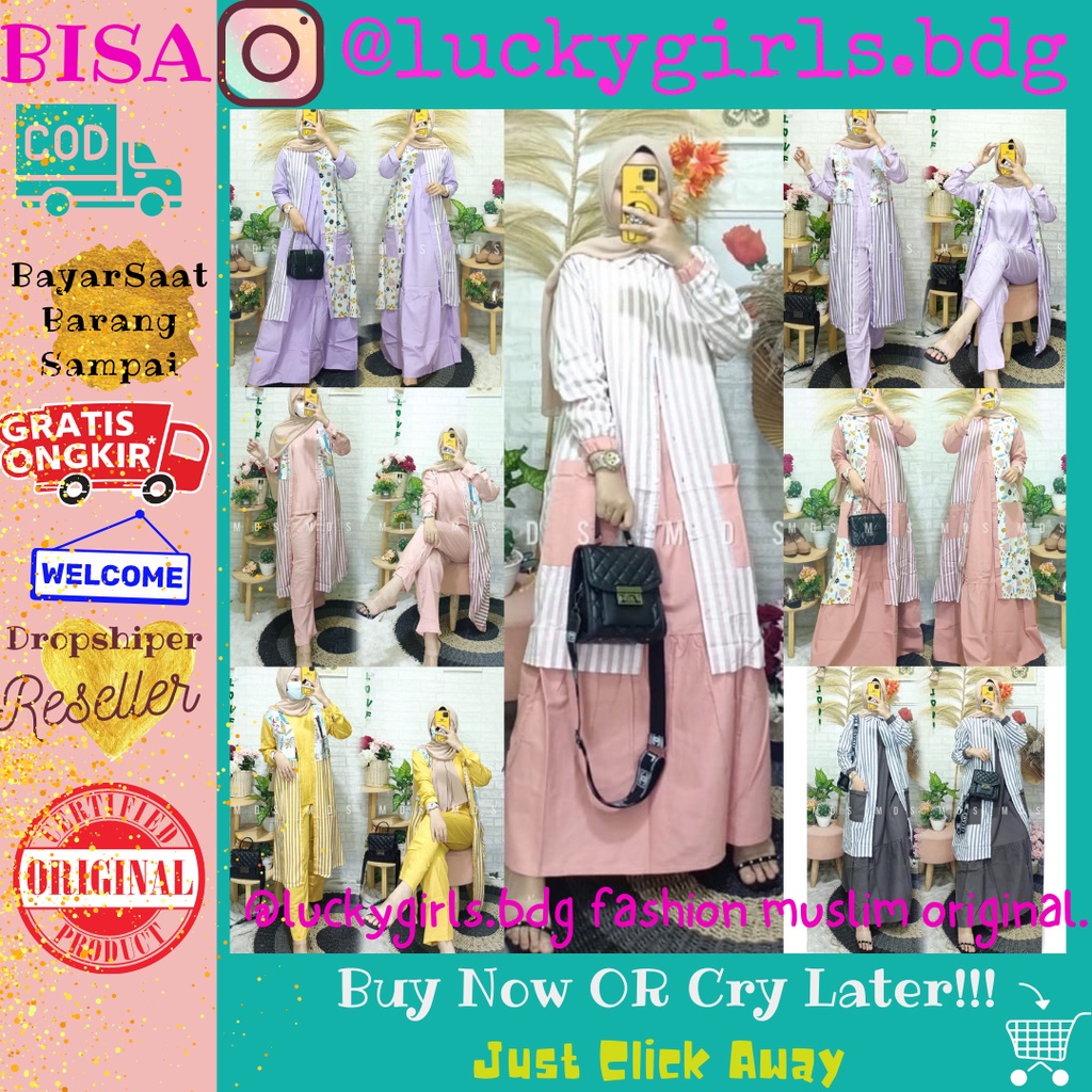 Mds Gamis + outer / Mds set celana