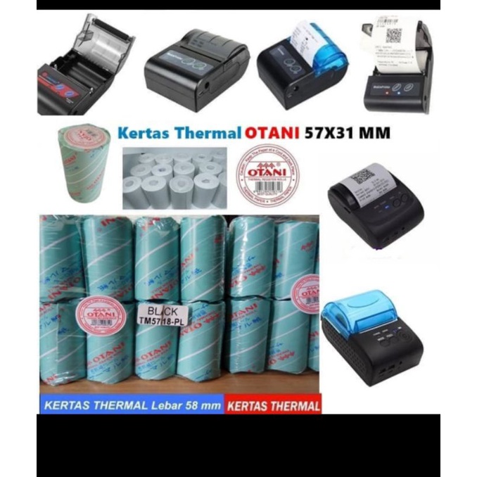 

2 Roll Kertas Thermal 57X30 / 57x31MM Printer Bluetooth Kasir