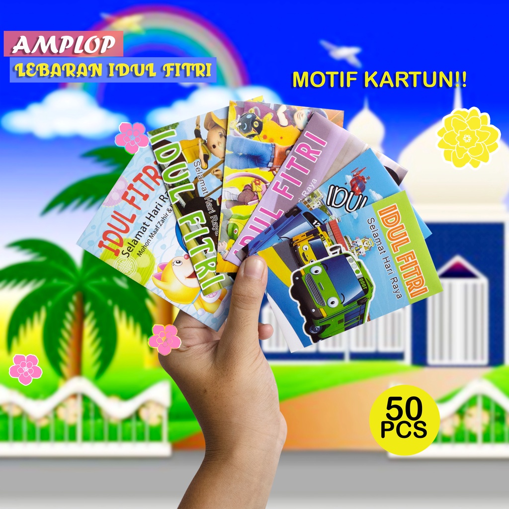 Amplop Angpau Amplop Lebaran Karakter Angpau Kartun Angpao Idul Fitri Angpau Lebaran Isi 50 Pcs