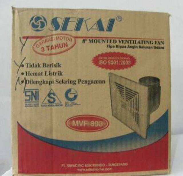 Sekai Ceiling Plafon Exhaust Ventilating Fan MWF 893 - 20cm 8&quot; Kipas Angin pLAFON sekai