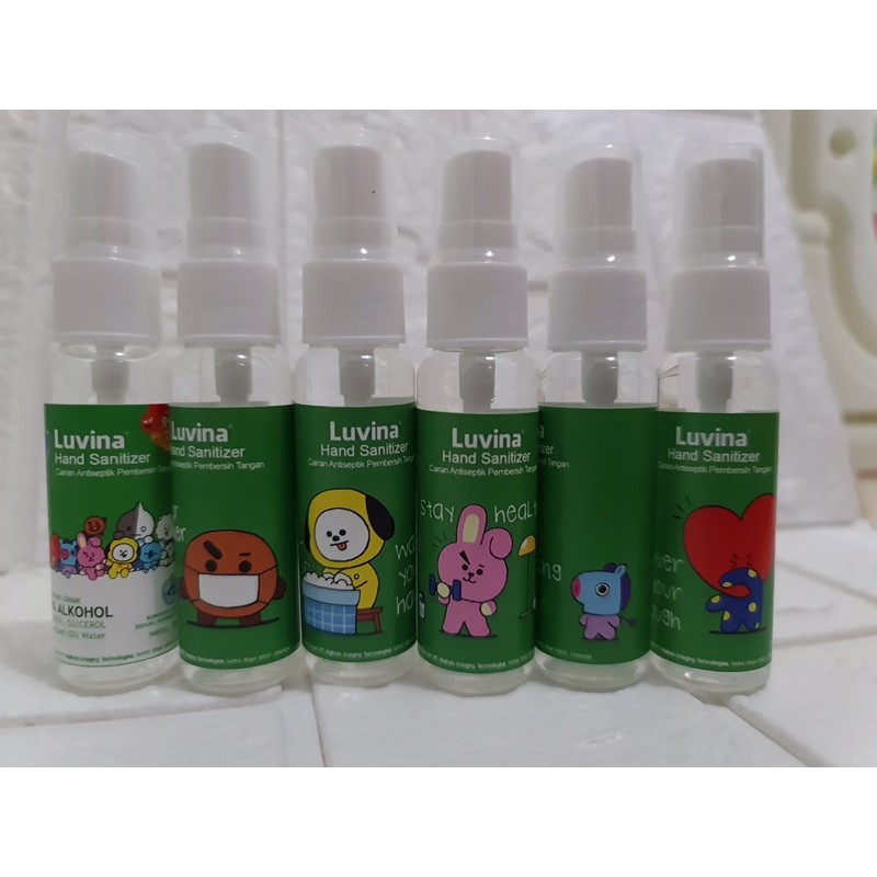 Luvina Hand Sanitizer BTS 30 ml - Antiseptik Cair 30ml - Karakter BT21