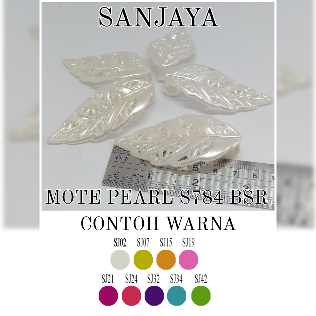 MOTE PEARL / MANIK DAUN AKRILIK / MANIK PEARL DAUN / MOTE PEARL DAUN S784