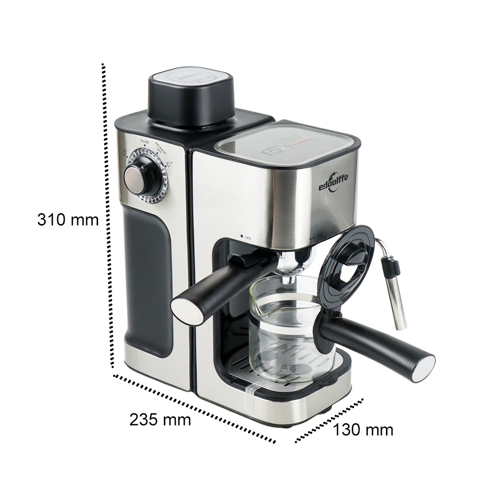 Edoolffe Mesin Kopi Semi Automatic Espresso Coffe Machine Pressure Milk Foam - MD-2006 - Silver