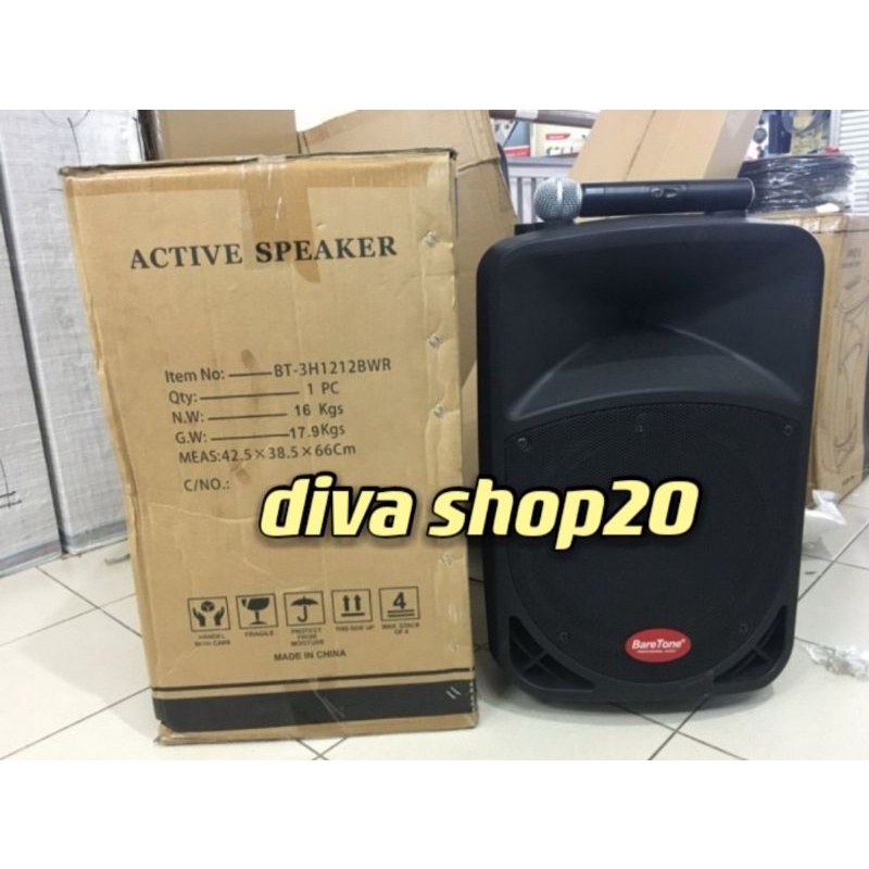 speaker metting wireles portable BareTone BT-3H1212BWR original usb Bluetooth baretone 12inch 12bwr