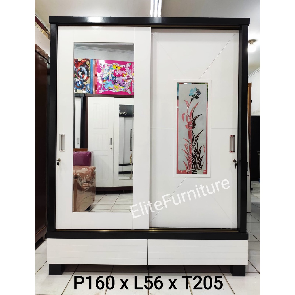 Lemari Pakaian 2pintu JUMBO Multriplek Lemari Pakaian Sleding lemari pakaian sleding putih 3 pintu