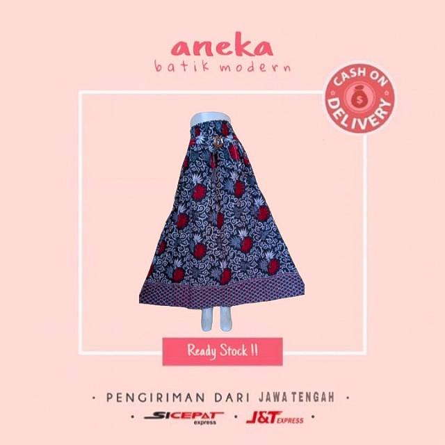 ROK BATIK PRINT RINJAANI MURAH BAWAHAN BATIK FORMAL WANITA CEWEK KERJA UNGU