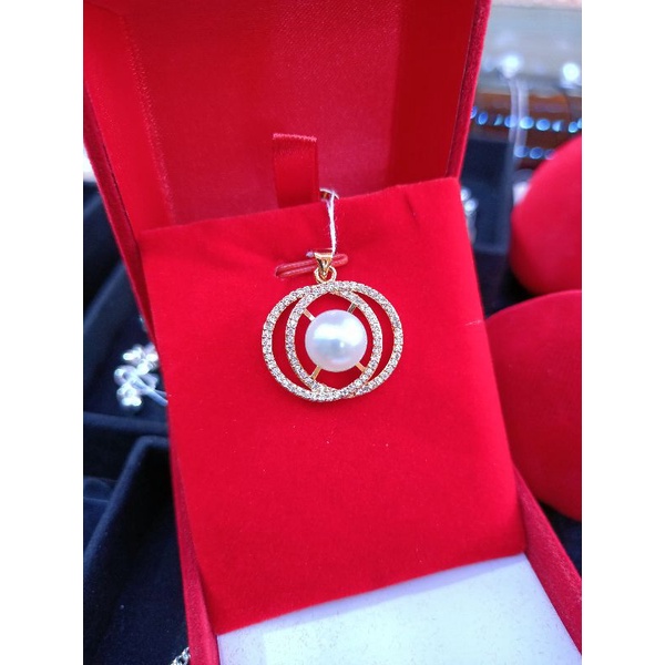Liontin mutiara laut rodium | liontin mutiara asli rodhium /kalung mutiara laut lombok
