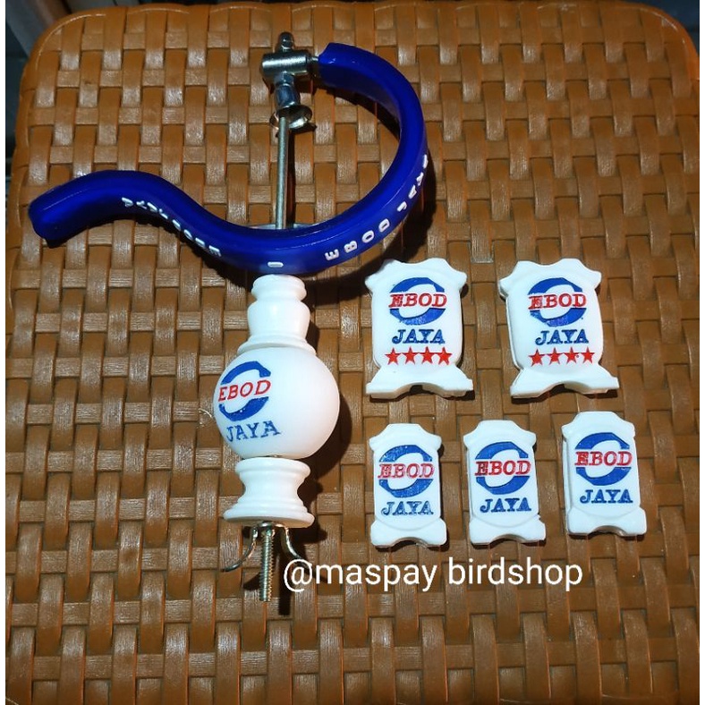 variasi asesoris stoper,pion,gantungan lipat lapis karet sangkar kotak ebod Jaya fullset-Biru