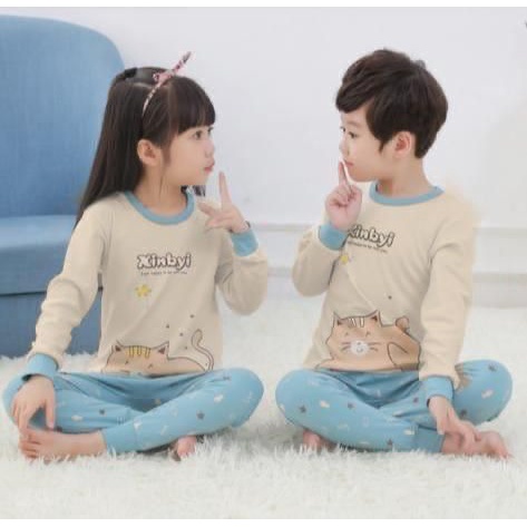 dealshop BAJU TIDUR ANAK LENGAN PANJANG UNTUK 1-10 TAHUN/STELAN ANAK LAKI LAKI/STELAN ANAK PEREMPUAN/STELAN ANAK/PIYAMA ANAK