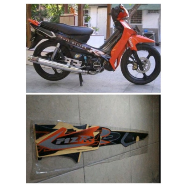 STRIPING STIKER FIZ R 2002 HITAM ORANGE