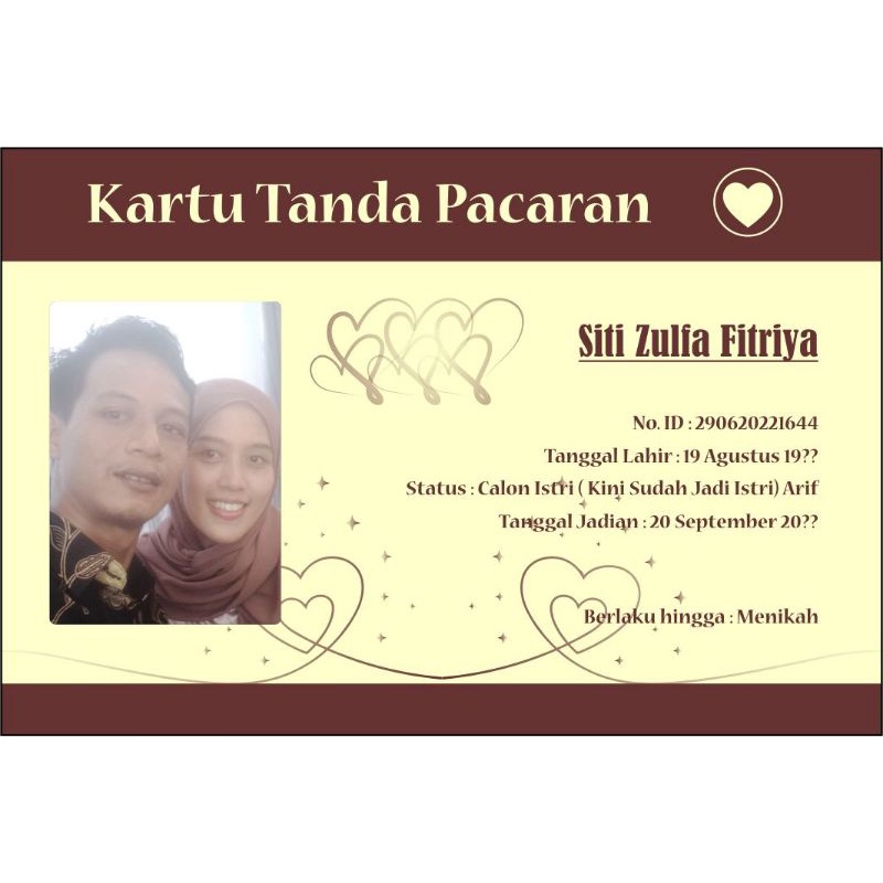 

Cetak Kartu Tanda Pacaran (PVC ID Card) 2 Pcs