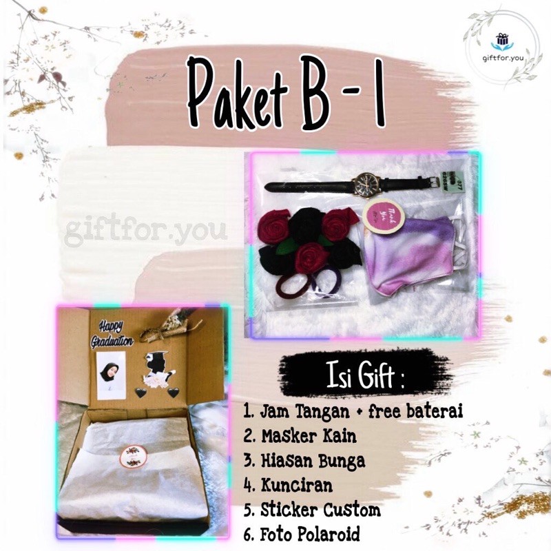 

Git Box| Kado hadiah ulangtahun, wedding, anniversary, graduation Paket B-1