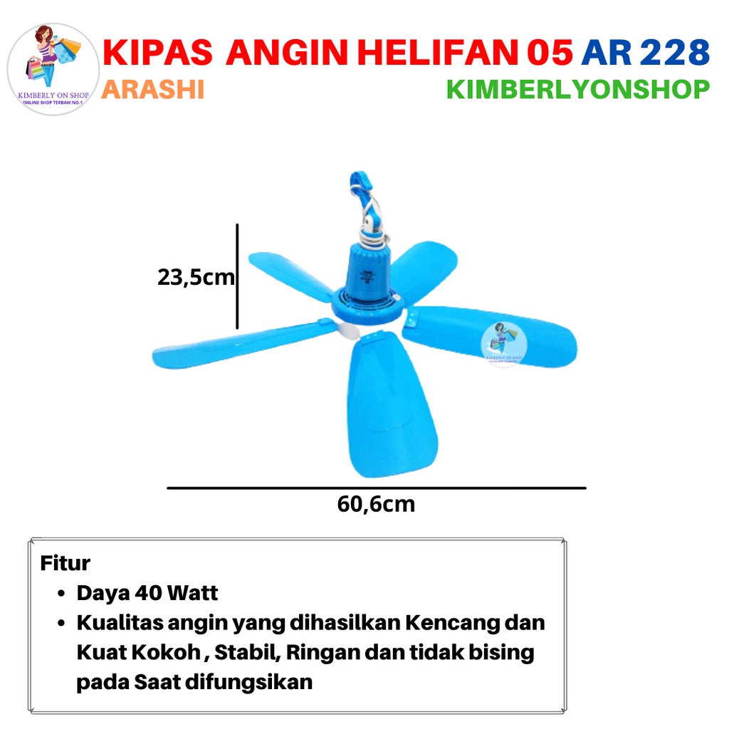 Kipas Angin Gantung Helifan 05 40 Watt AR 228 Arashi