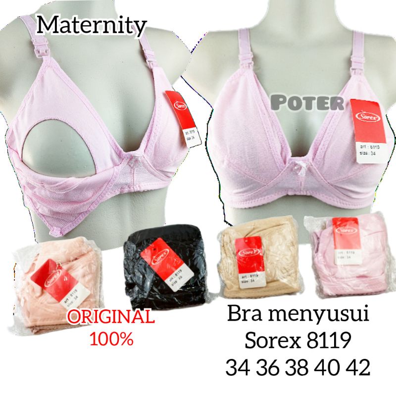 1pc Bra sorex 8119 bh wanita menyusui maternity Original size 34 36 38 40 42 jumbo busui nursing